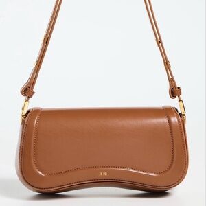 Elegant Brown Leather Shoulder Bag ja pei